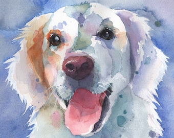 Impression à l’aquarelle Golden Retriever, Cadeau Dog Lover, Cadeau Golden Retriever, Dog Parent Memorial