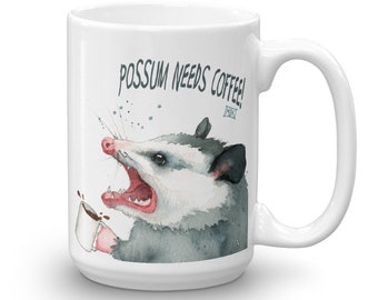 Cadeau d'amant Possum, tasse à café Opossum, cadeau de bureau pour collègue, cadeau amusant pour ami et famille. Cadeau Opossum pour les amoureux de la nature.