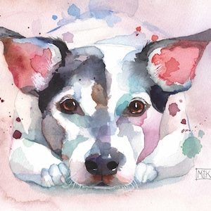 Jack Russell Terrier Watercolor Print, Terrier Lover Gift, Watercolor Animal, Dog Parent Memorial