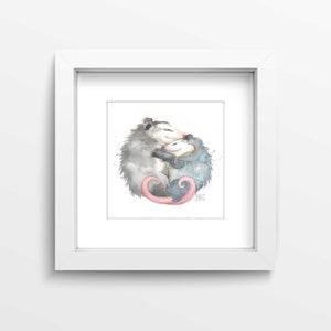 Special Size 5" by 5" Possums Hugging Print