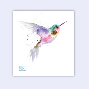 HUMMINGBIRD PAINTING, Watercolor Hummingbird Print, Bird Art, Bird Lovers Gift