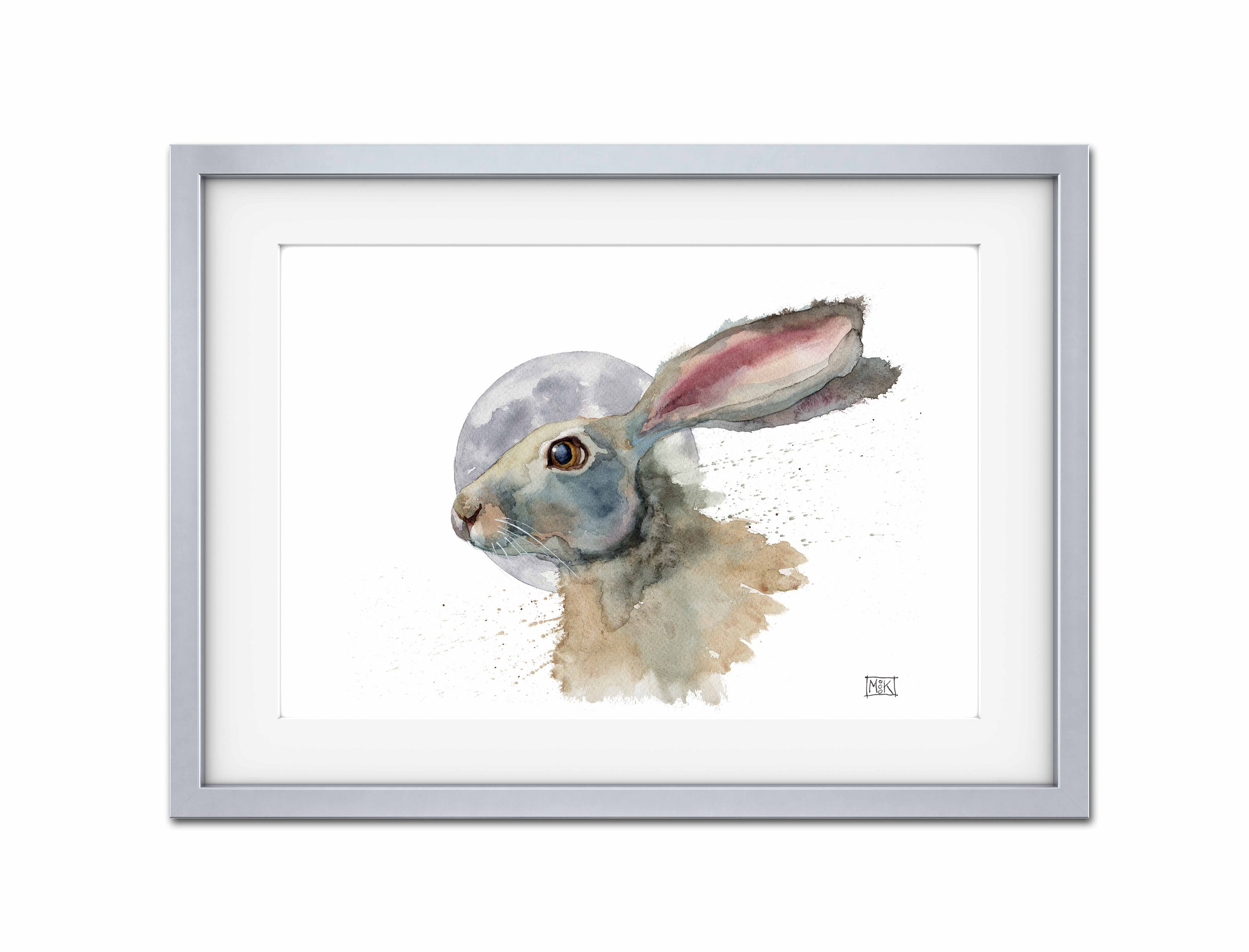 Hare and Moon Watercolor Print, Watercolor Hare, Fairy Tale Print ...