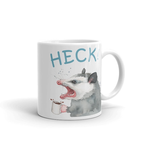 Cute Possum Mug, Opossum Cursing,  Gift for Possum Lover, Angry Possum Coffee Cup, Animal Lover, Adorable Opossum Swearing