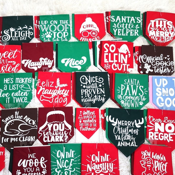 CLEARANCE - FAST SHIP! Christmas Dog Bandanas | Funny Dog Bandana | Christmas Bandana for Dog | Christmas Photos | Christmas Movie Vacation