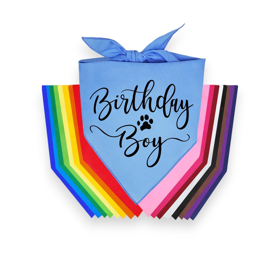 Birthday Boy Bandana Birthday Dog Bandana Happy Barkday Etsy