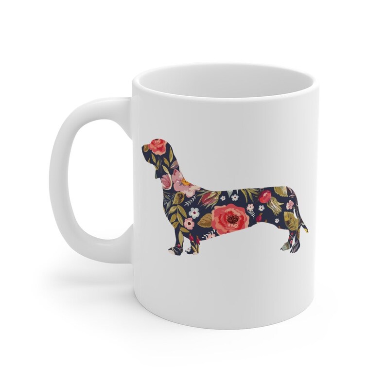 Dachshund Floral Mug Wiener Dog Mug Weenie Dog Mug Doxie Etsy