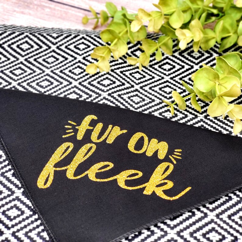 Funny Fur on Fleek Dog Bandana Dog Scarf Cute Dog Bandana