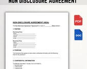 Non-Disclosure Agreement (NDA) Template | Confidentiality Agreement | Editable Word, PDF, Google Docs