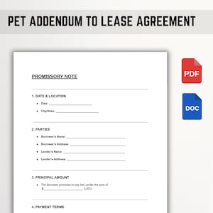 Sjabloon promesse | Afdrukbare leenovereenkomst | Bewerkbare Word-, pdf- en Google Documenten-indelingen