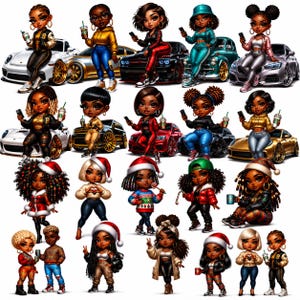 Chibi Dolls Clipart, Chibi Doll Bundle, Chibi Digi Doll, Black Chibi PNG, Digi Doll Clipart, Chibi Doll Clipart, Planner Stickers, Digi Doll Bundle, Latina Chibis, Black Chibi Doll, Afro Chibi Clipart, Fashion Girl Bundle, Clipart Doll Bundle