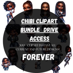 300 Chibi Clipart PNG Bundle | Kawaii Anime Girl Clip Art | Cute Digital Stickers | Sublimation, Print-on-Demand, Commercial Use