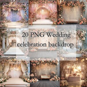Wedding Celebration Digital Backdrops, 20 png Digital Backdrop Overlays, Wedding Backdrops, Studio Photography Digital Backdrop, Photoshop