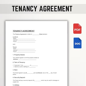 Contrato de arrendamiento editable / Contrato de alquiler simple / Plantilla imprimible / Word, PDF, Google Docs