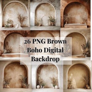 Boho maternity digital backdrop 26 png room minimal arches backdrop maternity overlays textures brown boho digital backdrop wedding studio