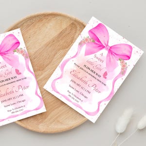 Video de invitación para baby shower con temática rosa: revelación de género, invitación digital divertida, personalizable, perfecta para Instagram y las historias de las redes sociales