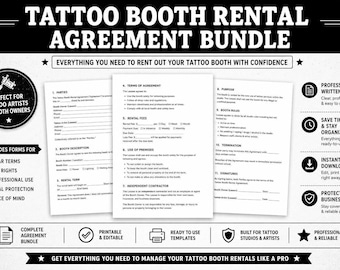 Tattoo Booth Rental Contract | Editable Tattoo Studio Lease Agreement (DOC & PDF)
