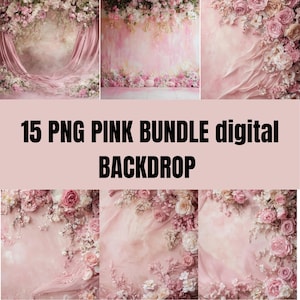 Fondo digital de maternidad, fondo floral de maternidad, fondo digital rosa claro, paquete rosa, fondo familiar, fondo de bebé niña PNG 15