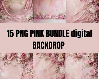 Maternity digital backdrop floral maternity backdrop light pink digital backdrop pink bundle family backdrop backdrop baby girl PNG 15