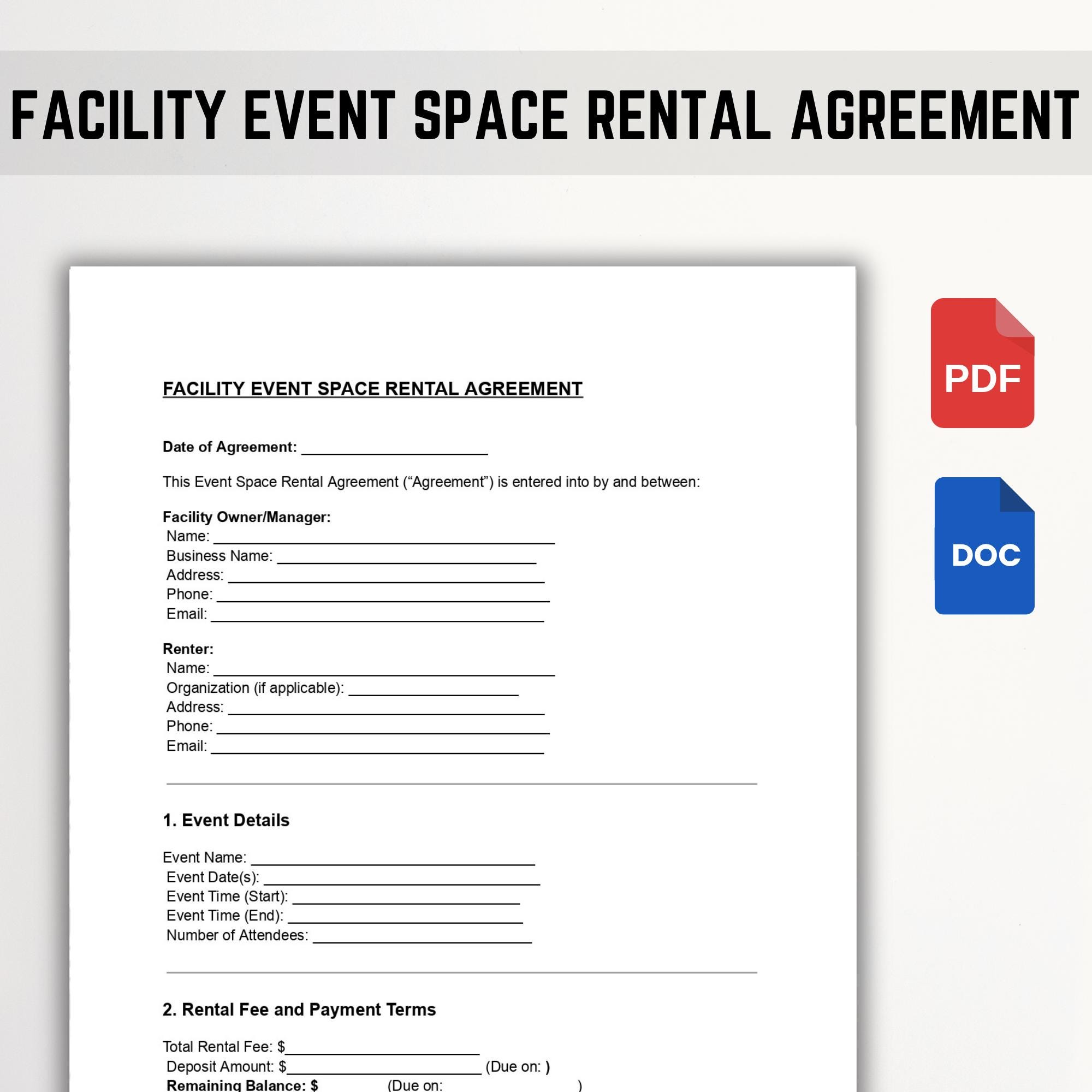 Event Space Rental Agreement Template