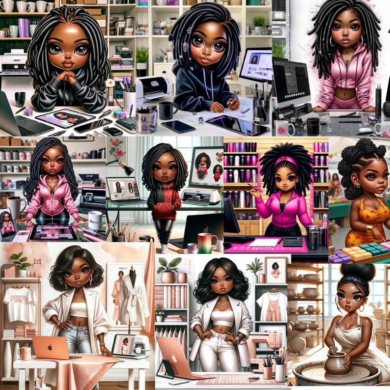 Chibi Dolls Clipart, Chibi Doll Bundle, Chibi Digi Doll, Black Chibi PNG, Digi Doll Clipart, Chibi Doll Clipart, Planner Stickers, Digi Doll Bundle, Latina Chibis, Black Chibi Doll, Afro Chibi Clipart, Fashion Girl Bundle, Clipart Doll Bundle
