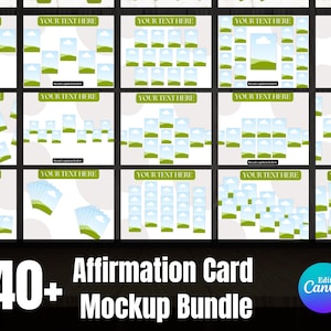 Bevestigingskaartenset mockup, afdrukbaar kaartenpakket, Etsy digitale listingsjabloon, bewerkbare downloadbare mockupbundel Canva slepen en neerzetten