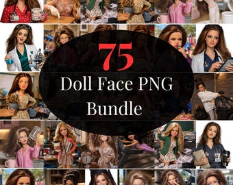 75 Disgusted Doll Face Meme PNG Bundle, Funny Expressions Clipart (Digital Download)
