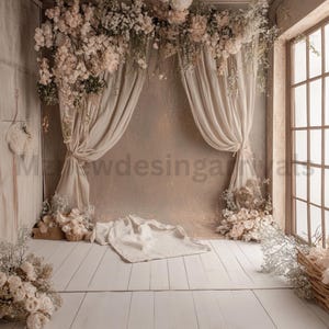 Balloon Arch Digital Backdrop: Birthday, Newborn, Maternity (JPG Download)