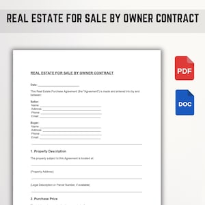 FSBO-Vertragsvorlage | Bearbeitbarer Immobilienvertrag (PDF, Word, Google Docs)