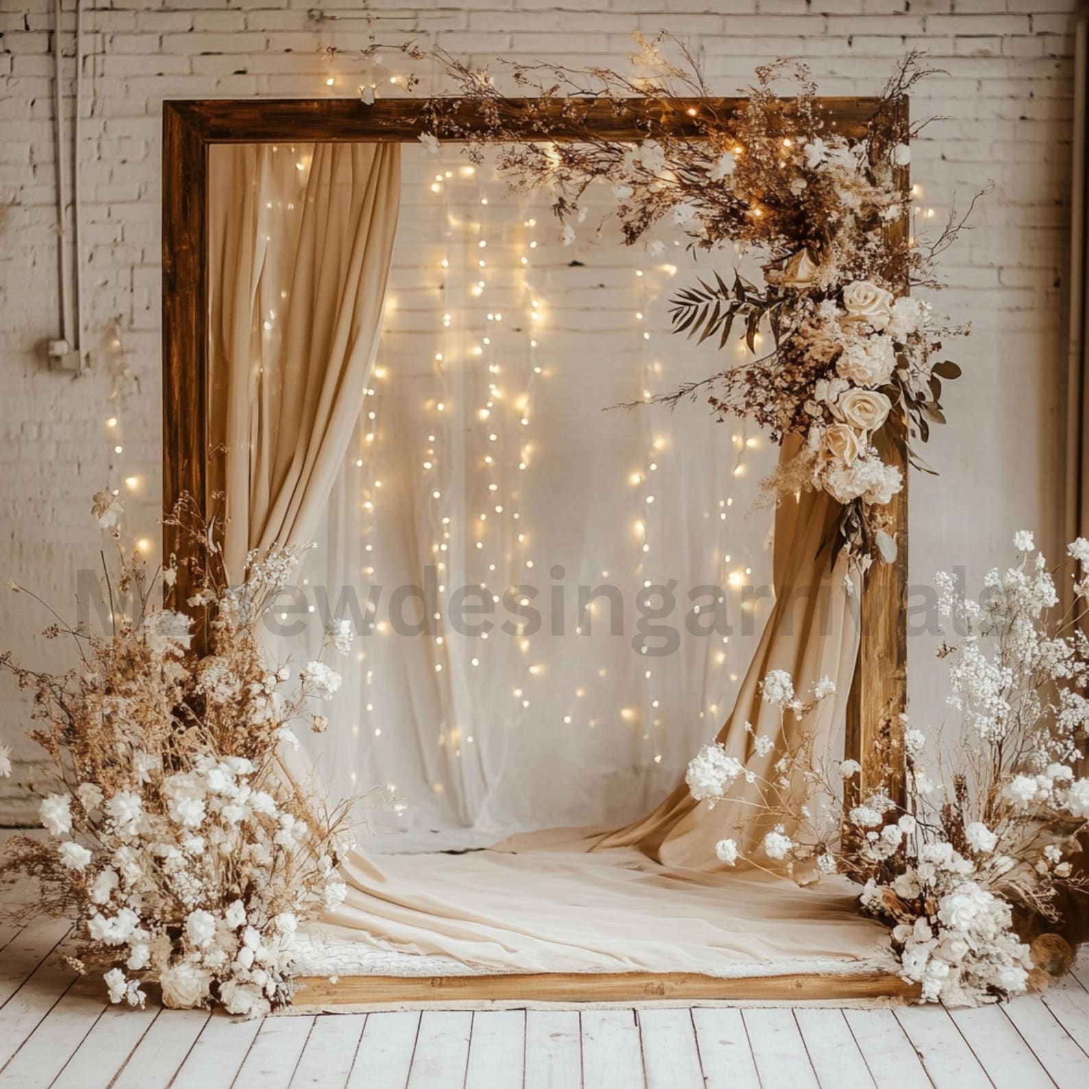 Boho Floral Maternity Digital Backdrop: Beige & Brown (digital Download ...