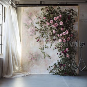 Floral Hoop Digital Backdrop: Wedding & Maternity Photography (JPEG Overlays)