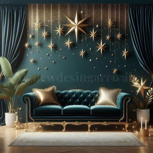 Schwarz & Gold Fotografie Hintergrund: Modern Birthday Jubiläum (Digitaler Download)