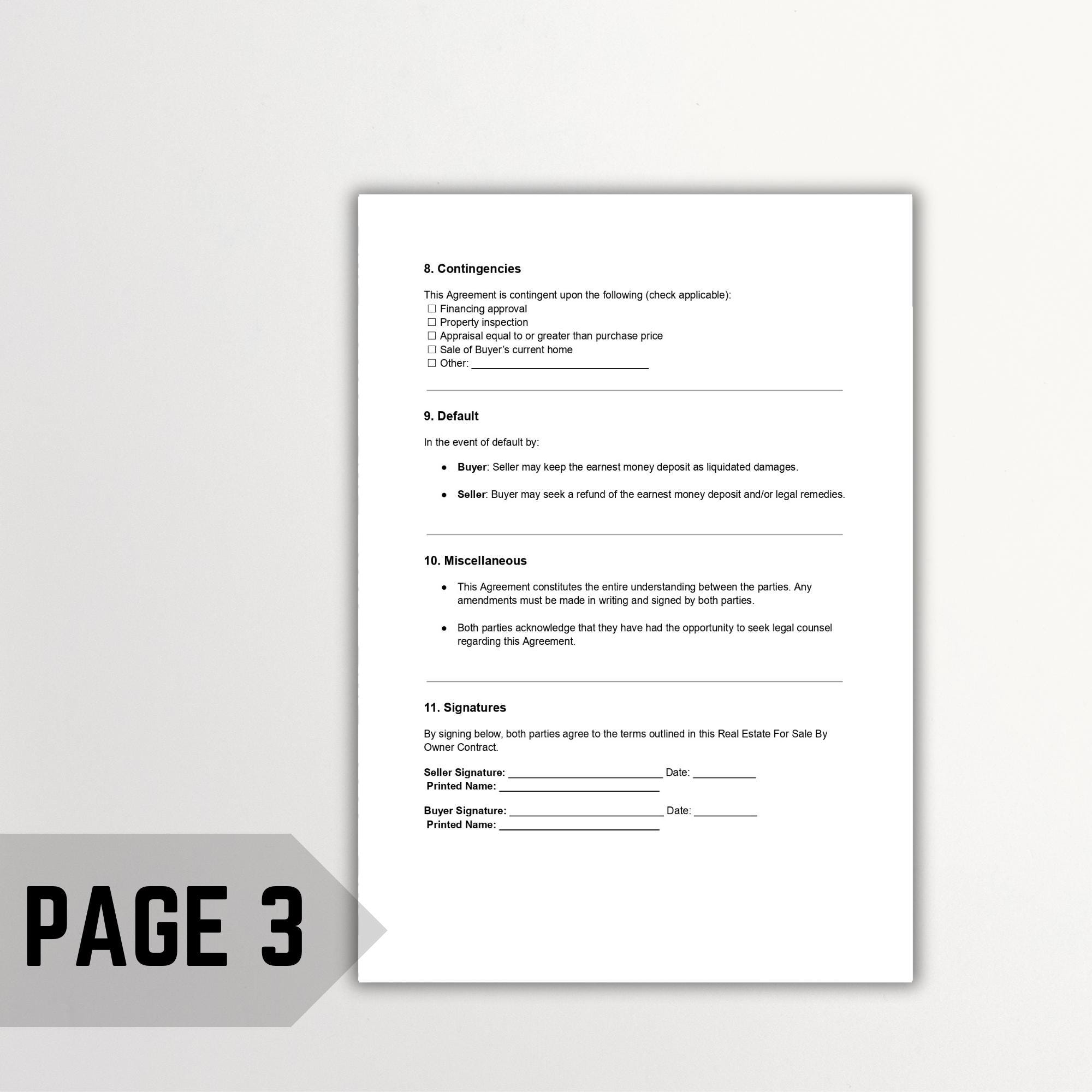 FSBO Contract Template | Editable Real Estate Agreement (PDF, Word ...