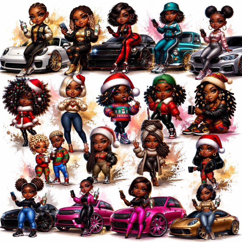 Chibi Dolls Clipart, Chibi Doll Bundle, Chibi Digi Doll, Black Chibi PNG, Digi Doll Clipart, Chibi Doll Clipart, Planner Stickers, Digi Doll Bundle, Latina Chibis, Black Chibi Doll, Afro Chibi Clipart, Fashion Girl Bundle, Clipart Doll Bundle