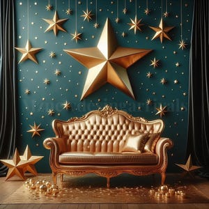 Schwarz & Gold Fotografie Hintergrund: Modern Birthday Jubiläum (Digitaler Download)