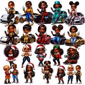 Chibi Dolls Clipart, Chibi Doll Bundle, Chibi Digi Doll, Black Chibi PNG, Digi Doll Clipart, Chibi Doll Clipart, Planner Stickers, Digi Doll Bundle, Latina Chibis, Black Chibi Doll, Afro Chibi Clipart, Fashion Girl Bundle, Clipart Doll Bundle