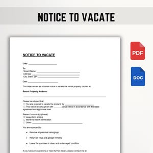 Sjabloon voor kennisgeving voor verlaten | Verhuurder en huurder, afdrukbaar (pdf en Word)