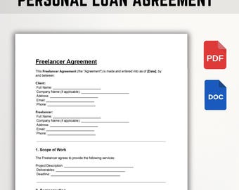 Personal Loan Agreement Template | Editable Loan Contract Between Individuals | PDF, Word, Google Docs