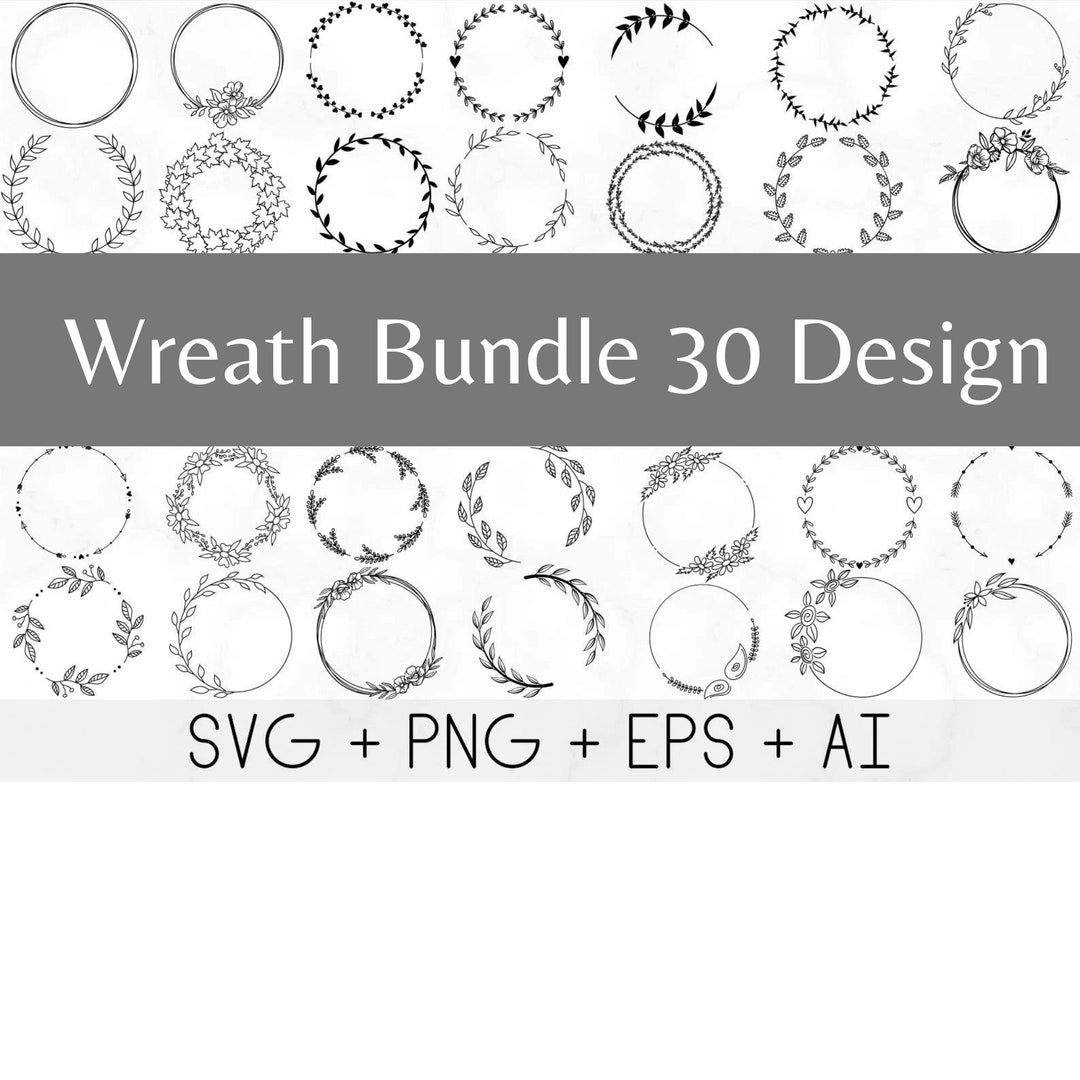 Wreath Svg Bundle Circle Svg Bundle Floral Wreath Svg Heart - Etsy