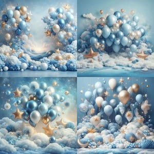 Blue balloon arch digital backdrop smash the cake overlay balloon digital backdrop balloon arch backdrop 4 PNG blue maternity digital