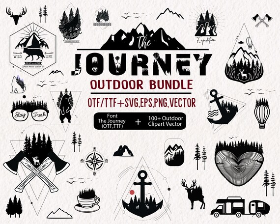 Instant Download / the Journey Font TTFOTF 100 Clipart - Etsy