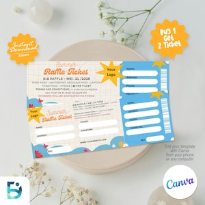 Bearbeitbare Raffle Event Ticket Vorlage, Raffle Ticket Form, Event Ticket Vorlage, Event Ticket bearbeitbar, Event Ticket bedruckbar, DIY Ticket