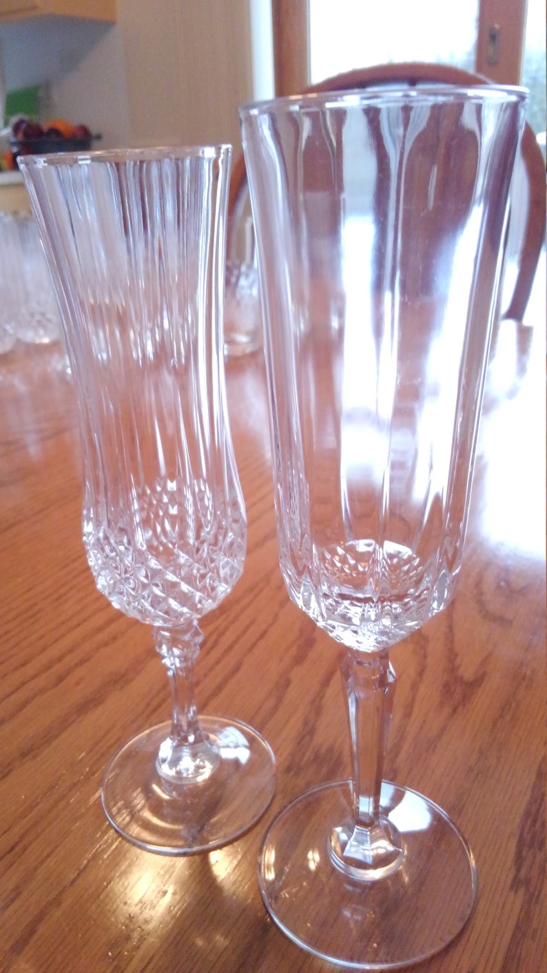 Cut crystal parfait stemmed glasses Etsy