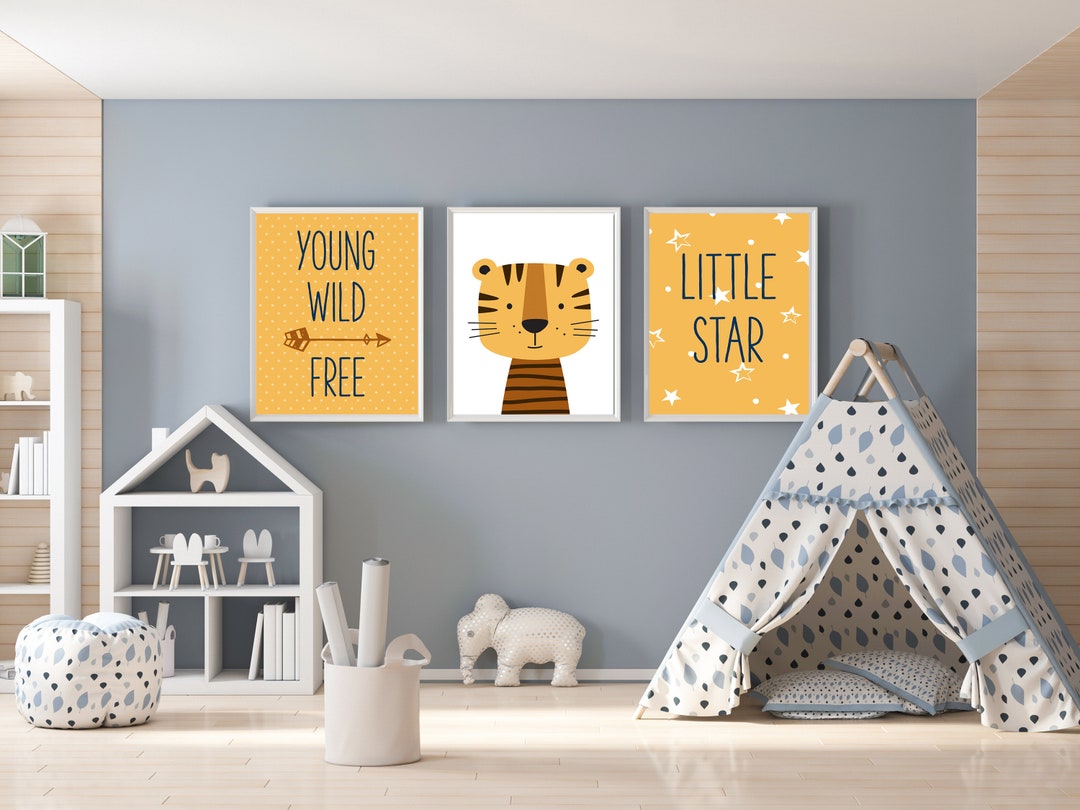 Nursery Prints Set of 3 Girl Boy Baby Room Pictures Wall Art Etsy