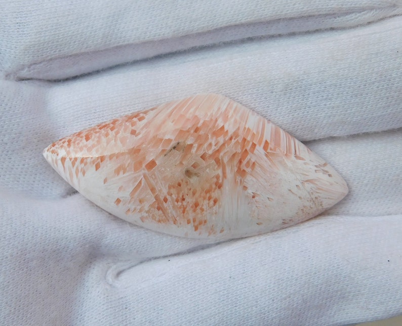 42.25 Cts Natural Scolecite Fancy Shape Cabochon Loos Gemstone 50x24x7 MM