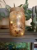 Hedgehog Light Jar. Decoupaged recycled glass. Summer lantern, Night Light, Hedgehog conservation. Firefly Lantern