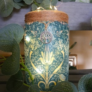 William Morris Light Jar, 'Tulip & Net' Decoupage Lantern