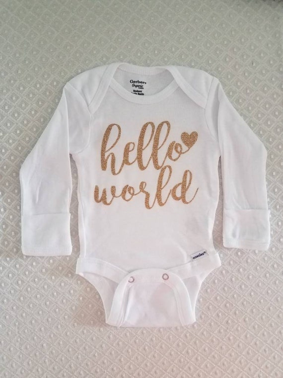 hello world newborn onesie