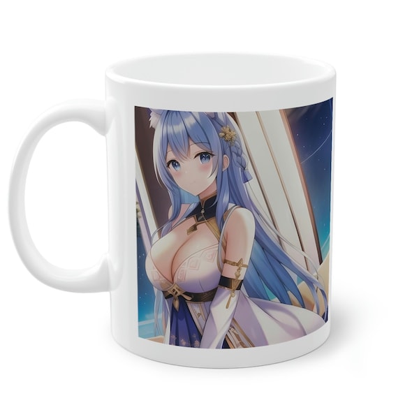 Mignon Anime tasse en blanc imprimé sur les deux côtés Kawaii tasse à café Otaku idée cadeau tasse à café Japon décoration Manga Mug Anime Merch