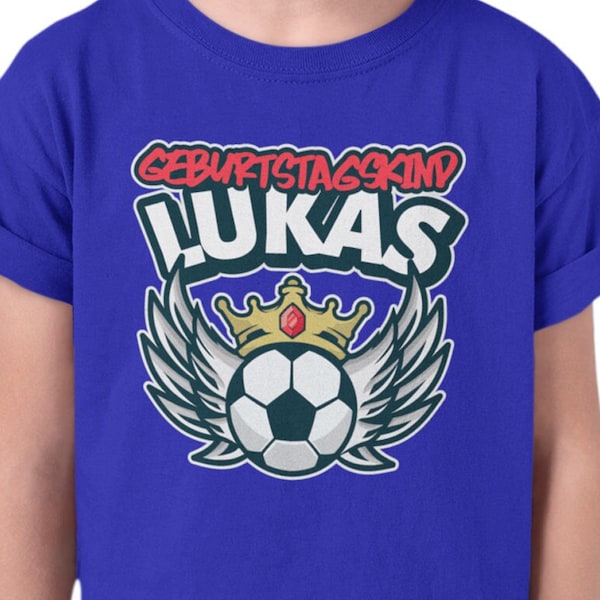 Kinder Geburtstag Shirt Mit Wunschnamen - Geburtstagskind Fußball Shirt Mit Eigenem Namen - Personalisiertes Geburtstag T-Shirt