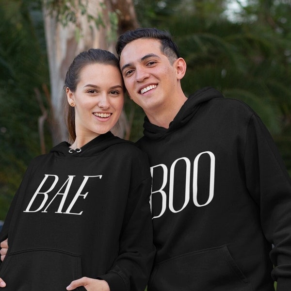 Paar Partnerlook Hoodie Set, BAE Und BOO Pärchen Pullover Set, Passendes Couple Outfit, Valentinstag Geschenk, Freundin Und Freund Geschenk